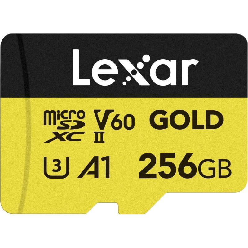Lexar 256 GB microSDXC Professional Gold UHS-II U3 V60 A1 Class 10 (LMSGOLD256G-BNNNG)