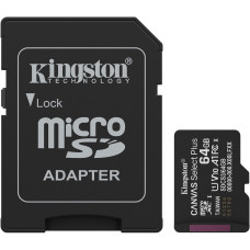 Карта пам'яті Kingston 64 GB microSDXC Canvas Select Plus Gen3 A1 + SD-Adapter SDCS3/64GB