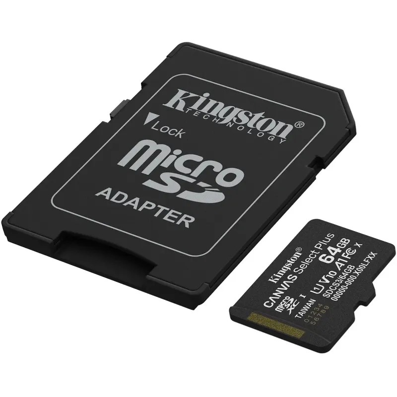 Карта пам'яті Kingston 64 GB microSDXC Canvas Select Plus Gen3 A1 + SD-Adapter SDCS3/64GB
