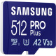 Карта памяти Samsung 512 GB microSDXC UHS-I U3 V30 A2 PRO Plus 2023 + Reader (MB-MD512SB)
