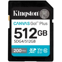Карта памяти Kingston 512 GB SDXC Canvas Go! Plus UHS-I U3 V30 Class 10 (SDG4/512GB)