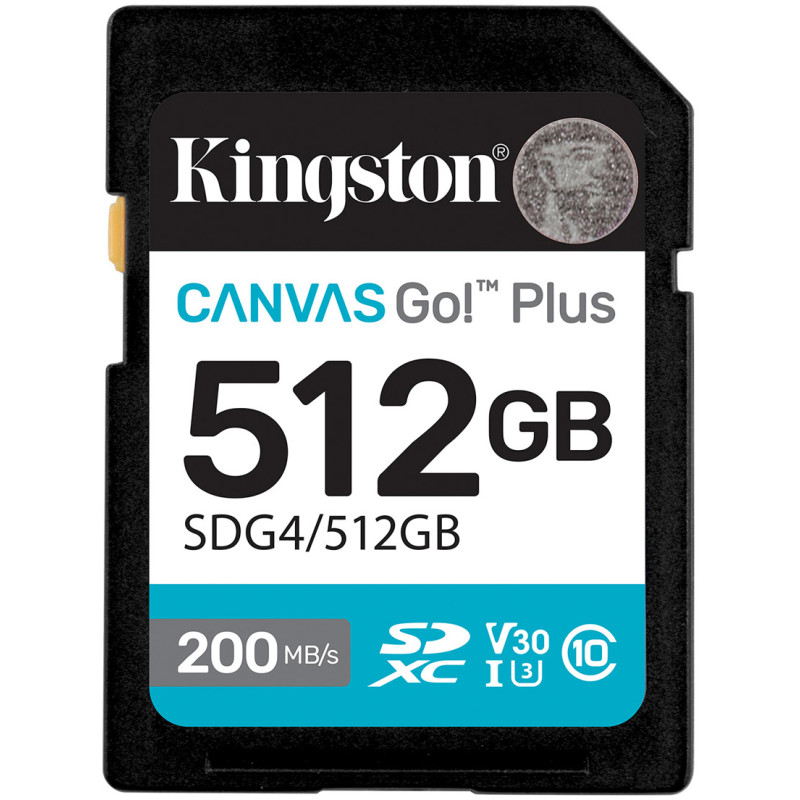 Карта памяти Kingston 512 GB SDXC Canvas Go! Plus UHS-I U3 V30 Class 10 (SDG4/512GB)