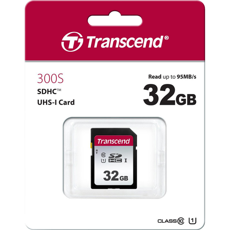 Карта пам'яті Transcend 32GB SDHC class 10 UHS-I U1 (TS32GSDC300S)