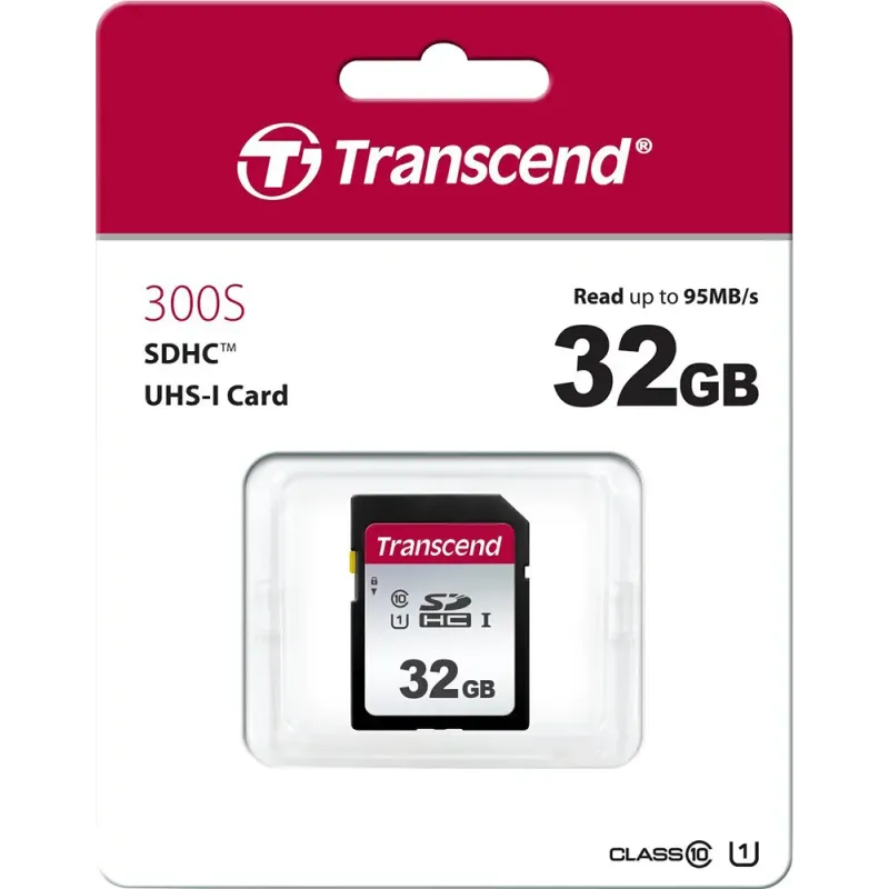 Карта памяти Transcend 32GB SDHC class 10 UHS-I U1 (TS32GSDC300S)
