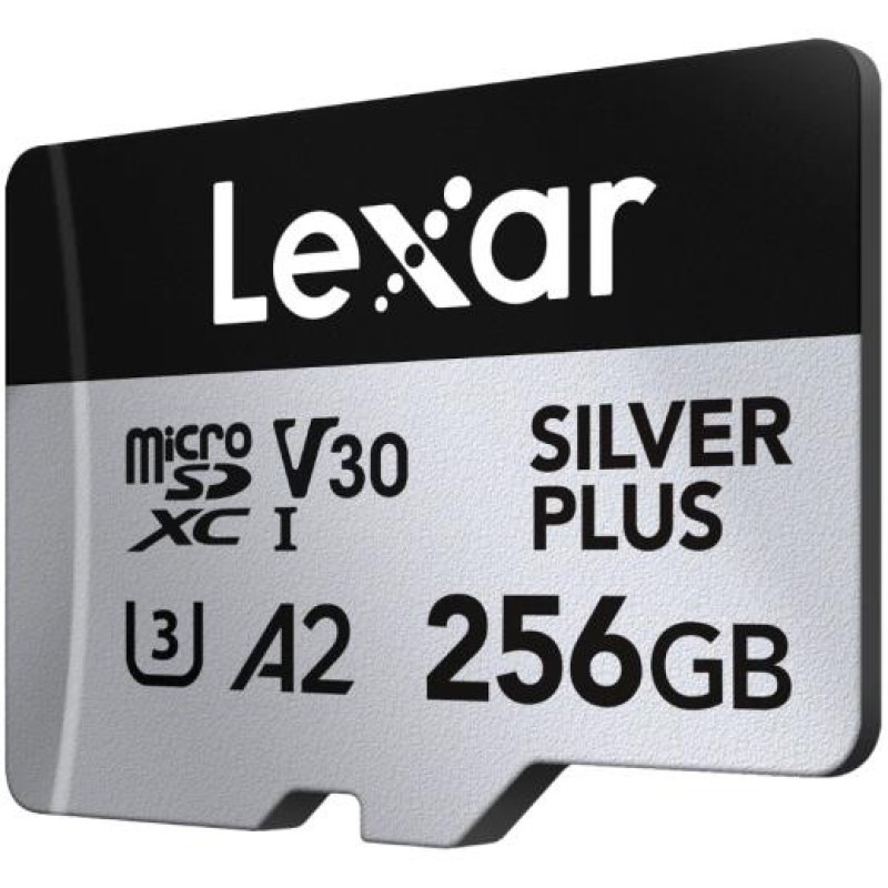 Карта памяти Lexar 256 GB microSDXC Professional Silver Plus UHS-I U3 V30 A2 Class 10 (LMSSIPL256G-BNANG)