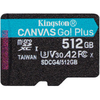 Карта памяти Kingston 512 GB microSDXC Canvas Go! Plus UHS-I U3 V30 A2 Class 10 (SDCG4/512GBSP)