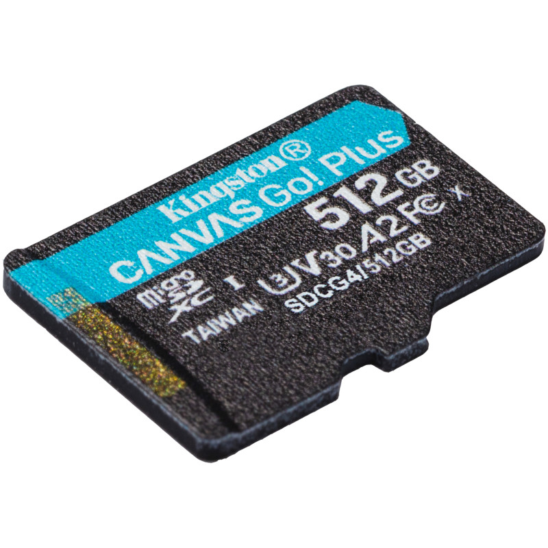 Карта памяти Kingston 512 GB microSDXC Canvas Go! Plus UHS-I U3 V30 A2 Class 10 (SDCG4/512GBSP)