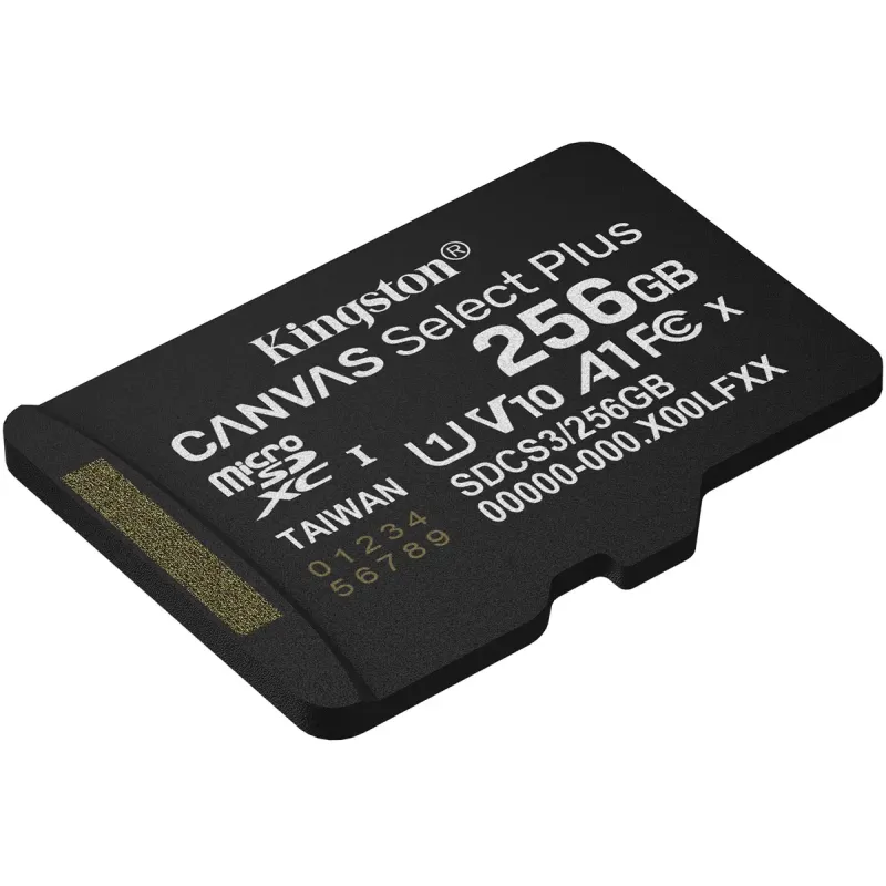 Карта памяти Kingston microSD 256GB C10 UHS-I A1 V10 R150MB/s (SDCS3/256GBSP)
