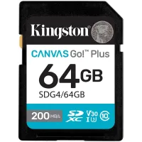 Карта памяти Kingston 64 GB SDXC Canvas Go! Plus UHS-I U3 V30 Class 10 (SDG4/64GB)