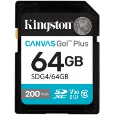 Карта памяти Kingston 64 GB SDXC Canvas Go! Plus UHS-I U3 V30 Class 10 (SDG4/64GB)