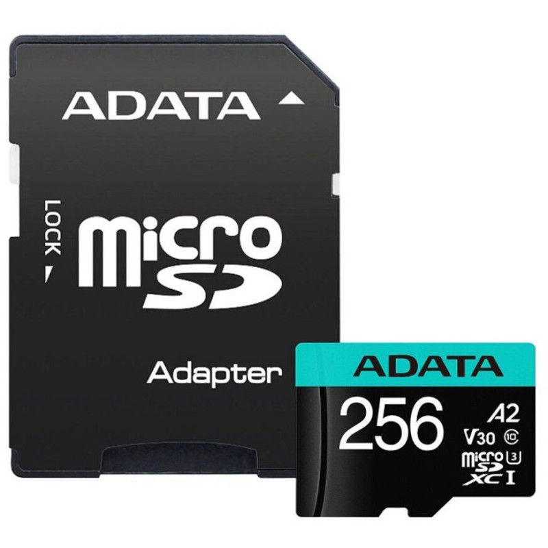 Карта памяти ADATA 256 GB microSDXC UHS-I U3 Premier Pro + SD-adapter (AUSDX256GUI3V30SA2-RA1)