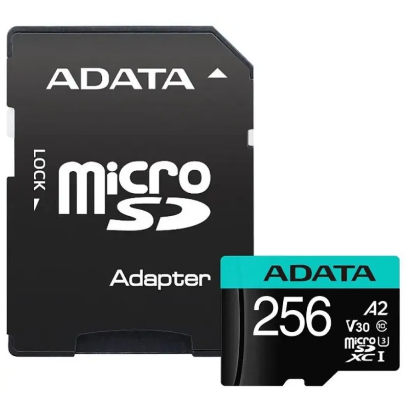 Карта памяти ADATA 256 GB microSDXC UHS-I U3 Premier Pro + SD-adapter (AUSDX256GUI3V30SA2-RA1)