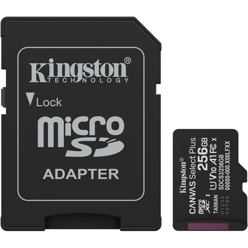 Карта памяти Kingston 256GB microSDXC Canvas Select Plus Gen3 (SDCS3/256GB)