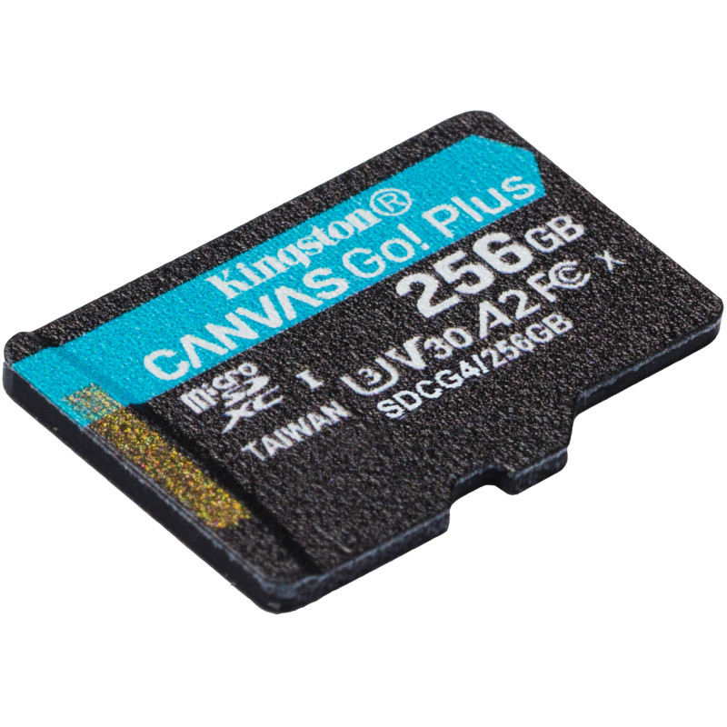 Карта пам'яті Kingston 256 GB microSDXC Canvas Go! Plus UHS-I U3 V30 A2 Class 10 (SDCG4/256GBSP)