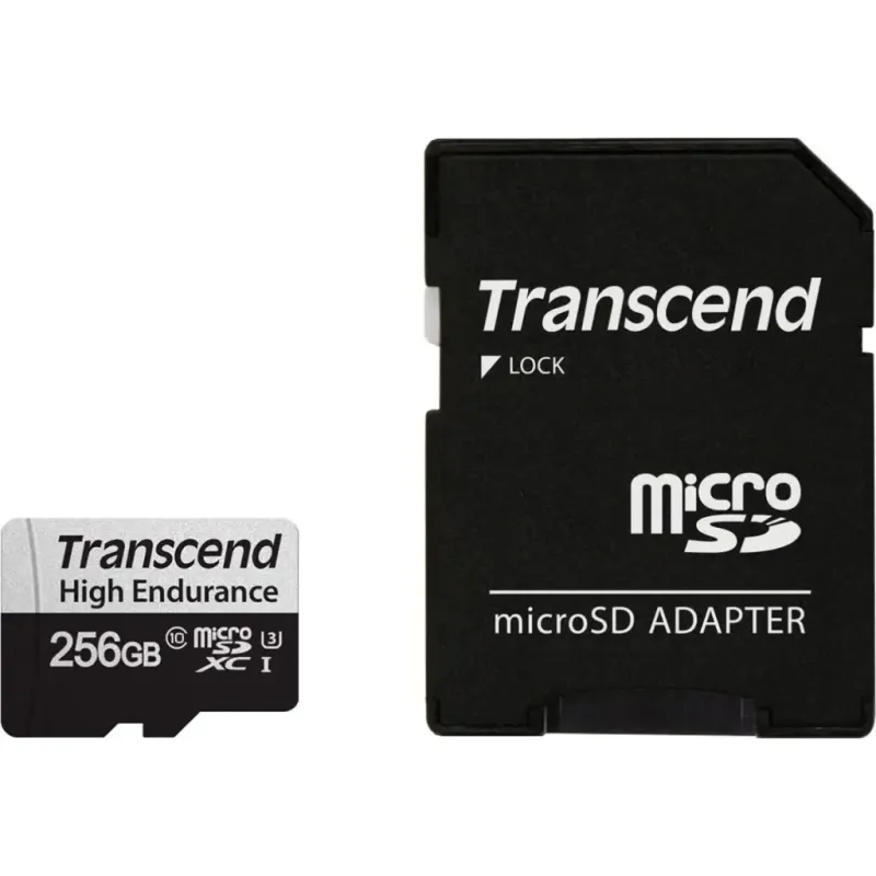 Карта пам'яті Transcend 256 GB microSDXC UHS-I (U3) High Endurance + SD Adapter (TS256GUSD350V)