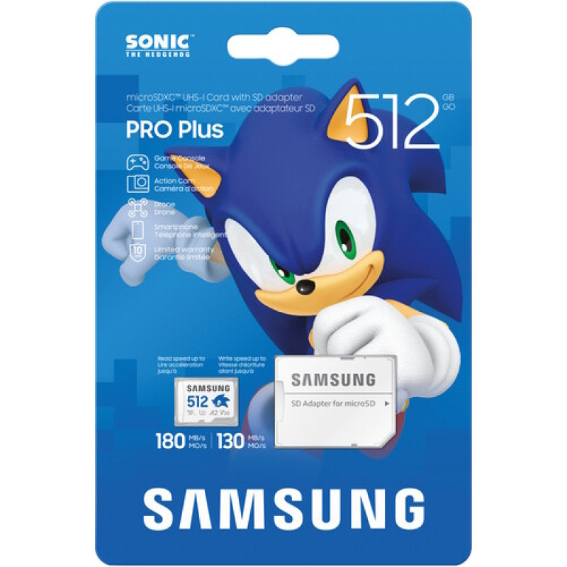 Карта пам'яті Samsung 512 GB microSDXC Pro Plus Sonic the Hedgehog (MB-MD512SA/LC1)