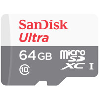 Карта пам'яті SanDisk 64GB microSD class 10 Ultra Light (SDSQUNR-064G-GN3MN)