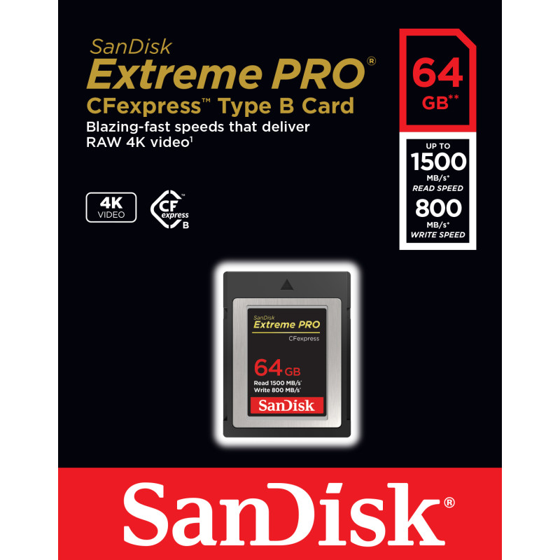 SanDisk 64 GB Extreme Pro CFexpress Type B (SDCFE-064G-GN4NN)