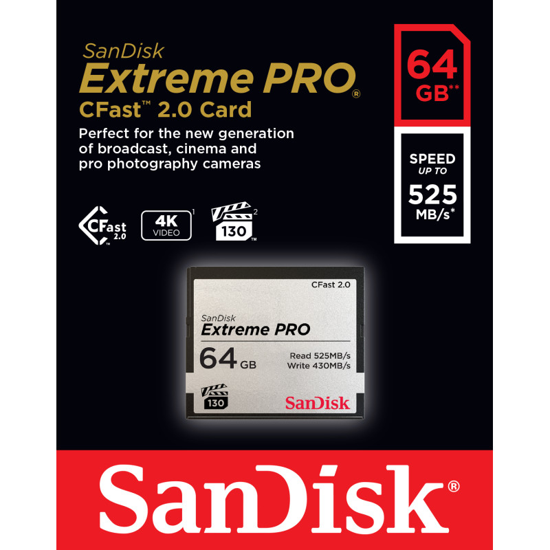 SanDisk 64 GB Extreme Pro CFast 2.0 SDCFSP-064G-G46D