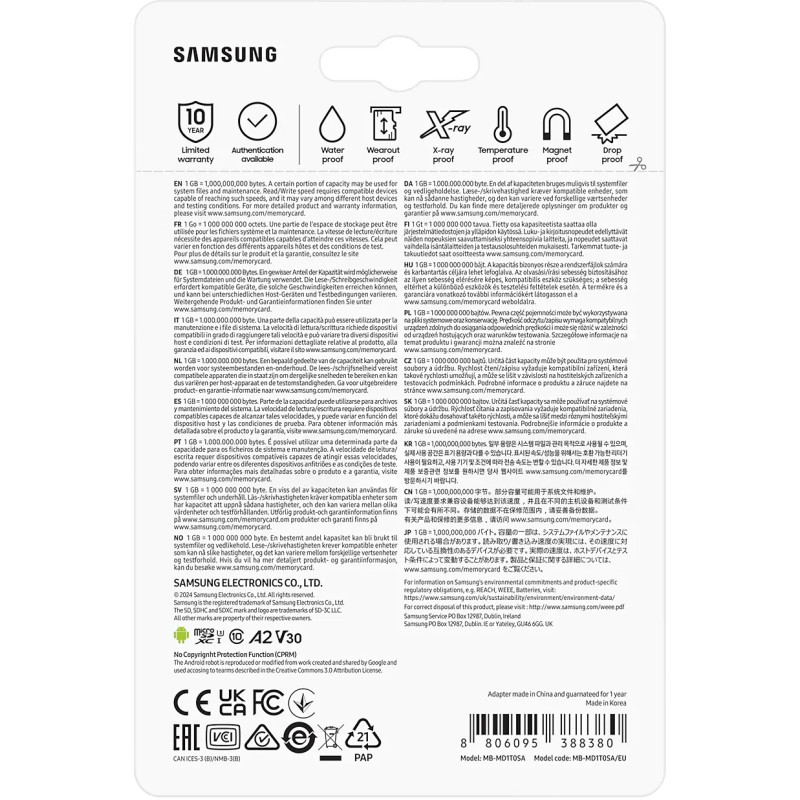 Samsung 1 TB MicroSDXC UHS-I Class 10 PRO Plus + Adapter (MB-MD1T0SA)