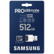 Samsung 512 GB microSDXC UHS-I U3 V30 A2 Pro Ultimate + Reader (MB-MY512SB)