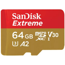Карта памяти SanDisk 64 GB microSDXC UHS-I U3 V30 A2 Extreme (SDSQXAH-064G-GN6MN)