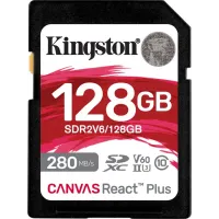 Карта памяти Kingston 128 GB SDXC Class 10 UHS-II U3 Canvas React Plus (SDR2V6/128GB)