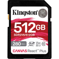 Карта памяти Kingston 512 GB SDXC Canvas React Plus UHS-II U3 V60 Class 10 (SDR2V6/512GB)