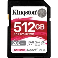 Карта пам'яті Kingston 512 GB SDXC Canvas React Plus UHS-II U3 V60 Class 10 (SDR2V6/512GB)