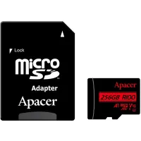 Карта пам'яті Apacer 256 GB microSDHC Class 10 UHS-I V10 + SD adapter (AP256GMCSX10UB-R)