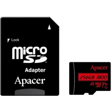 Карта пам'яті Apacer 256 GB microSDHC Class 10 UHS-I V10 + SD adapter (AP256GMCSX10UB-R)