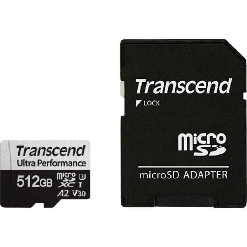 Transcend 512 GB microSDXC Clase 10 UHS-I (U3) + SD-adapter (TS512GUSD340S)