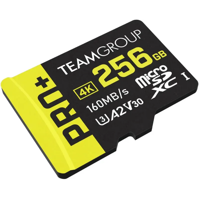 Карта пам'яті TEAM 256 GB microSDXC Pro+ UHS-I U3 V30 A2 Class 10 + SD-adapter (TPPMSDX256GIA2V3003)