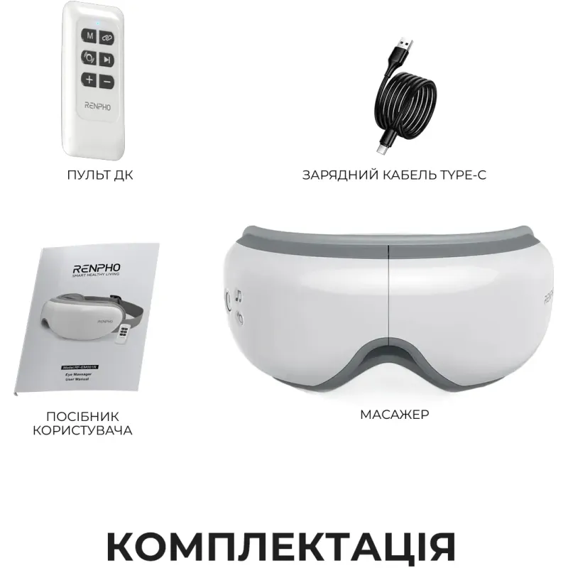 Массажер RENPHO Eyeris 1 Eye Massager White (RF-EM001R-WH)