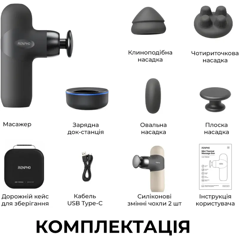 Массажер RENPHO Active Mini Thermacool Deluxe Grey (R-WMG15)