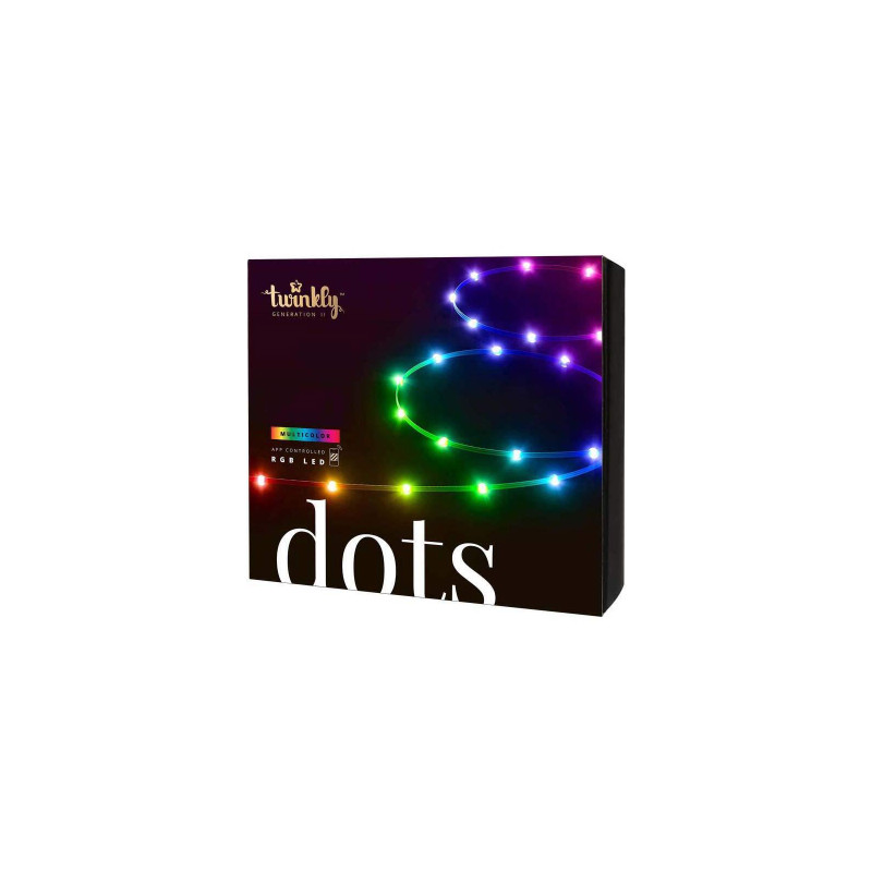 Twinkly Smart LED Dots Lights RGB 400 Gen II IP44 20м кабель прозорий (TWD400STP-TEU)