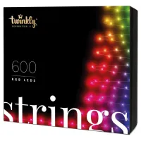 Электрогирлянда Twinkly Smart LED Strings RGB 600 BT+WiFi Gen II IP44 кабель черный (TWS600STP-BEU)