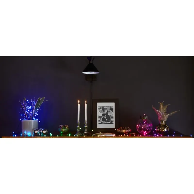 Электрогирлянда Twinkly Smart LED Strings RGB 600 BT+WiFi Gen II IP44 кабель черный (TWS600STP-BEU)
