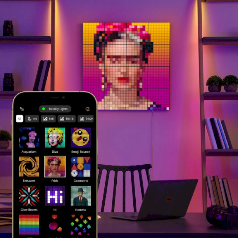 Twinkly Smart LED Squares 1 Starter Panel, RGB LED, USB-C, Black (TWQ064STW-01-BUSB)