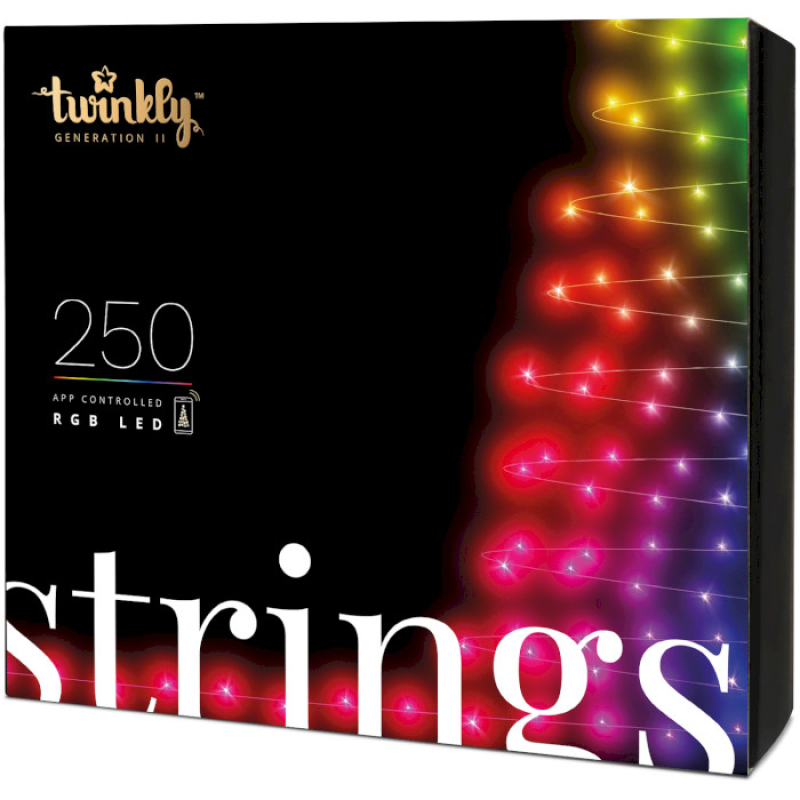 Twinkly Smart LED Strings RGB 250 BT+WiFi Gen II IP44 кабель чорний (TWS250STP-BEU)