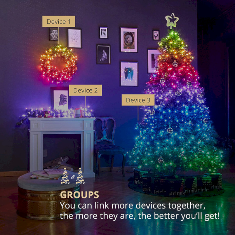 Twinkly Smart LED Strings RGB 250 BT+WiFi Gen II IP44 кабель чорний (TWS250STP-BEU)