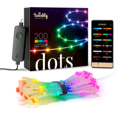 Электрогирлянда Twinkly Smart LED Dots 200 RGB LED Lights String, Clear Wire, Plug Type C (TWD200STP-TEU)