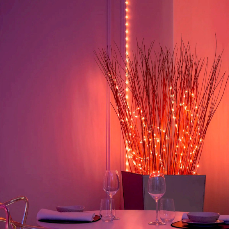 Электрогирлянда Twinkly Smart LED Dots 200 RGB LED Lights String, Clear Wire, Plug Type C (TWD200STP-TEU)