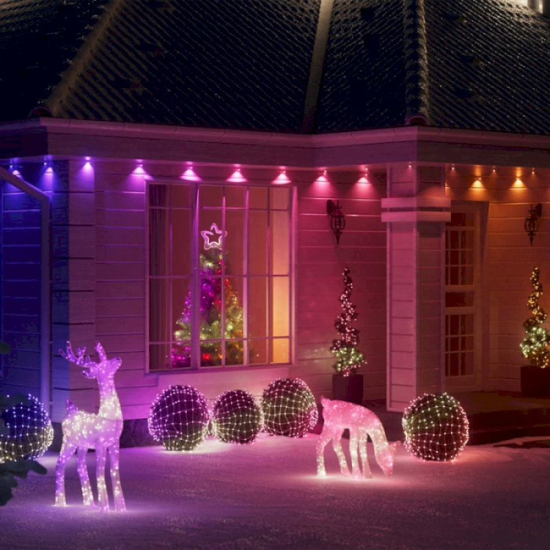 Twinkly Smart LED Permanent Light 72 RGB LED String, White Wire, Plug F (TWPL072STP-TEU)