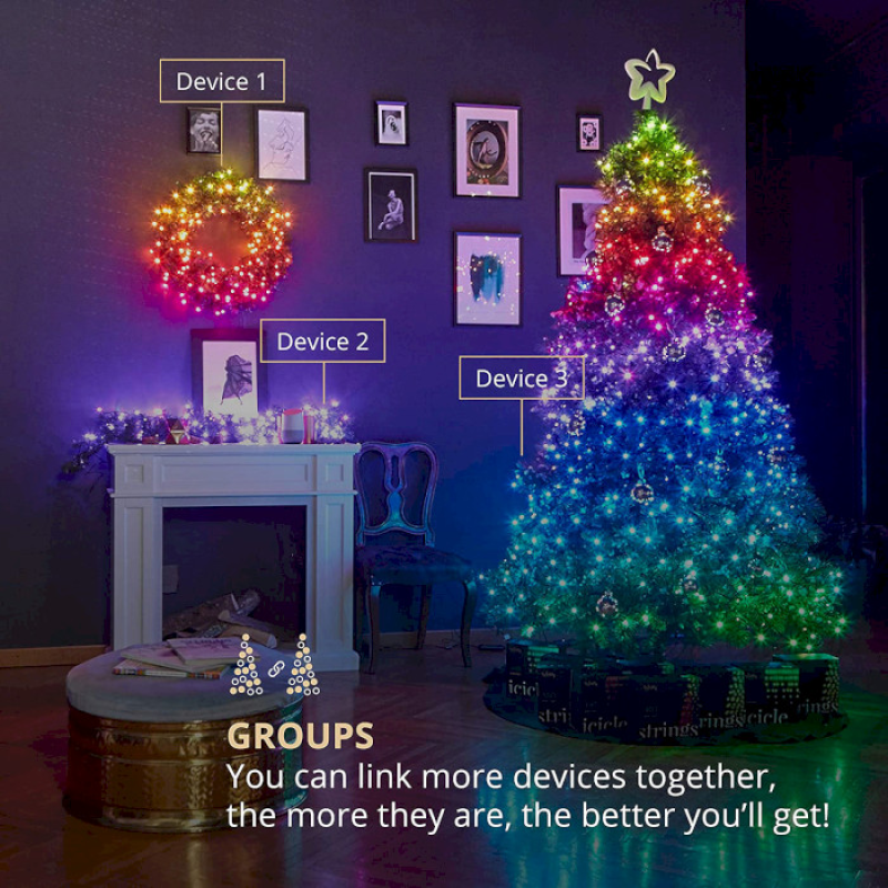 Twinkly Smart LED Strings RGBW 250 BT+WiFi Gen II IP44 кабель черный (TWS250SPP-BEU)