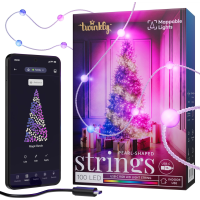 Twinkly Smart LED Strings USB 100 Pearl-shaped RGB LEDs, Clear Wire, USB-C (TWKP100RGB-T)