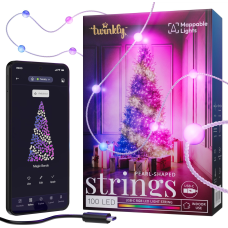 Twinkly Smart LED Strings USB 100 Pearl-shaped RGB LEDs, Clear Wire, USB-C (TWKP100RGB-T)