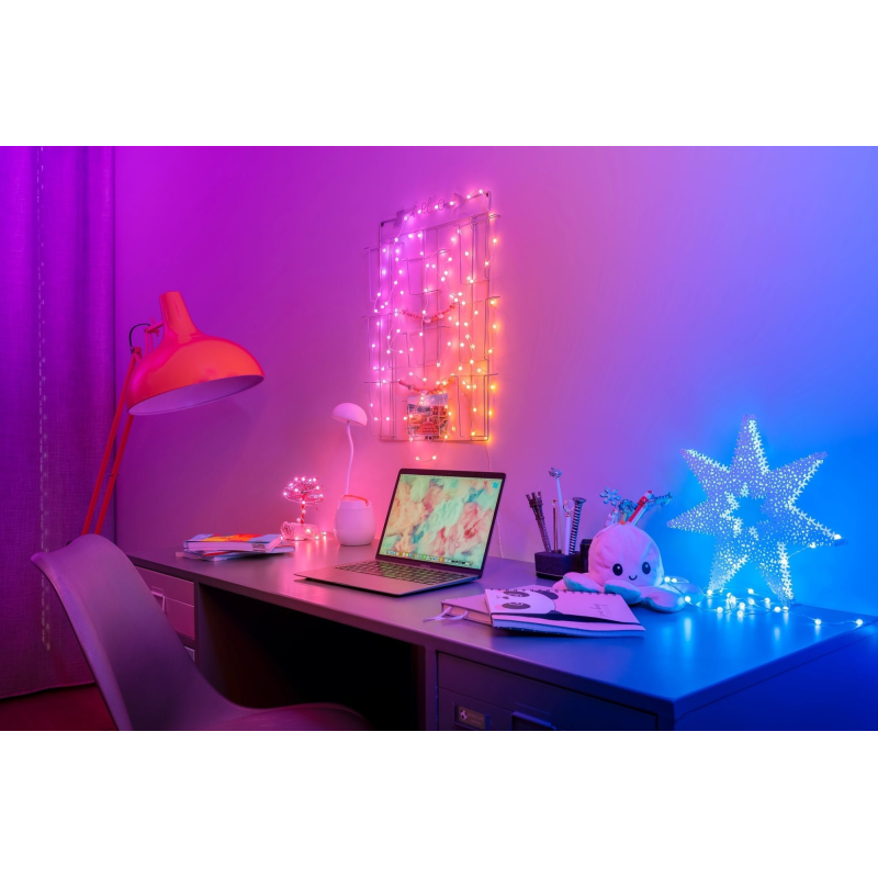 Twinkly Smart LED Strings USB 100 Pearl-shaped RGB LEDs, Clear Wire, USB-C (TWKP100RGB-T)
