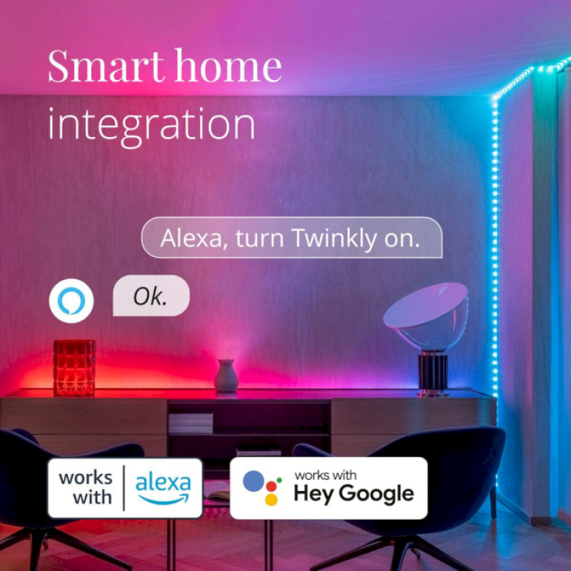 Twinkly Smart LED Dots 400 RGB LED Lights String Black Wire Plug Type C (TWD400STP-BEU)