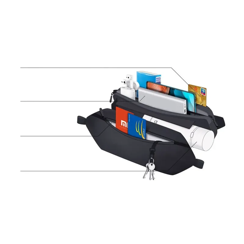 Сумка дорожня Xiaomi Сумка на одне плече/на пояс (бананка) Sports Fanny Pack Black
